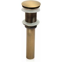 Dewdat - Retro Pop-up Stopper Sink Drain Click-clack Drain Without Overflow Bronzed Brass Universal Sink Drain Valve Basin Siphon Without Overflow 
