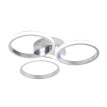 Forum - Spa Chios Polished Chrome 400mm 3 Ring Led Flush Ceiling Light - Spa-36129-chr