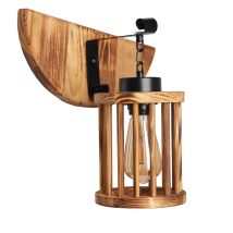 Aplique De Pared, Estructura De Madera 15x15x25 Cm