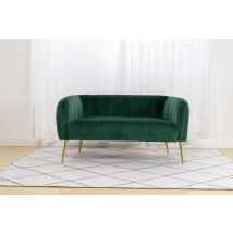 Roomee - Russell Living Room Modern Velvet Fabric 2 Seater Sofa - Green