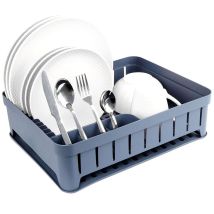 Abtropfgestell grau – 39,8 x 31 x 12 cm – Platz für 11 Teller – Spülmaschinenfest – Hochwertiger Kunststoff