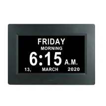 Horloge Pour Personnes Atteintes De Démence, Horloge Alzheimer, Grande Horloge Numérique Avec Calendrier Pour Seniors, Horloge Affichant Le Jour De La
