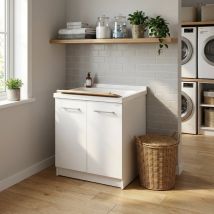 Mobile Per Lavatoio 75x61x81 Cm Con Asse In Legno – Revine Dolomite