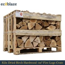 Ecoblaze - Kiln Dried Birch Hardwood Firewood Logs 1m³ Crate For Wood Burner & Bbq