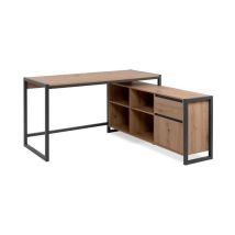 Finori - Escritorio De Esquina Modular En Decoración De Roble De 139 Cm - Praga