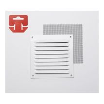 Gitter Mit Moskitonetz, Aluminium 0,6, Weiß Lackiert, 100 X 100 Mm (g)