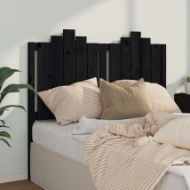Les Tendances – Black Bed Headboard – Solid Pine Wood – 126 x 4 x 110 cm – Stylish Design for Bedroom