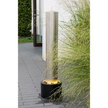 Brunnen, Zylindrisch, 'pillar', Edelstahl, Zink, Grau, Ve 1, H. 118 Cm, D. 30 Cm Fassungsvermö - Gilde