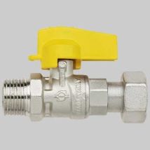 Rubinetto A Sfera Diritto Con Levetta Normgas Maschio-girello Femmina 1/2" X 3/4" Dn 10