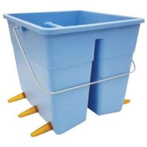 Ukal - Secchio Poppatoio Ovini Con 6 Tettarelle E 6 Valvole Alluminio - Lt.11 Colore Azzurro