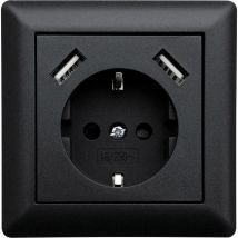 Ledmaxx - Usb1002 1fach Unterputz-steckdose Mit Usb, Erhöhter Berührungsschutz Schwarz