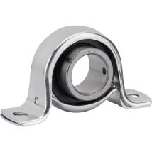 Htb Sbpp 206 Cuscinetto Con Supporto Ritto Lamiera D'Acciaio Ø Foro 30 Mm Distanza Tra I Fori 95 Mm