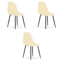 Silla Wat Color Crema / Patas Negras X 3