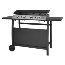 Plancha De Gas Valencia 4 Quemadores 10kw + Carrito