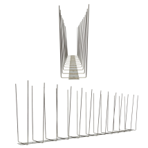 1 Meter (2 X 0,5m) Möwenspikes 2-reihig Auf V2a-titan - Hochwertige Lösung Für Vogelabwehr Taubenabwehr Edelstahl Spikes