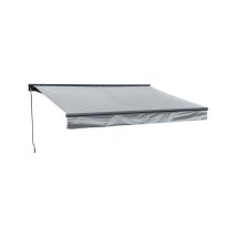 Toldo Saule 2,95 × 2,5m Con Semicubierta Tejido Gris Y Estructura Gris