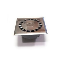Tecnoagua - Sumidero Pvc Sifonico Vertical Estandar Inoxidable T-88 I 15 X 15 Cm / 165 X 165 X 50,5 Mm / Ø50 Mm