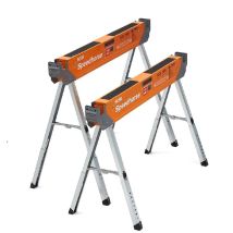 Pm-4500 Portabler Sägebock Speedhorse, Höhenverstellbarer Tischständer Mit Klappbaren Beinen Und Metallplatte, 800 Kg, 2 Stk - Bora