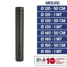Tubo Aeternum Per Stufa 2mm Nero Opaco D.12 Cm.50 - Ala