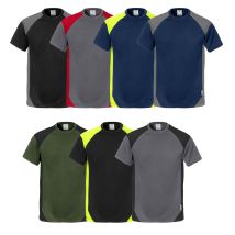 T-shirt 7046 Thv Chemise De Travail - Xs - Bleu/jaune - Fristads