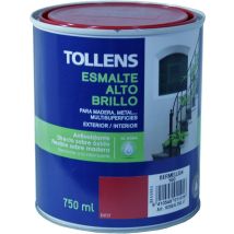 Tollens Esmalte Alto Brillo Al Agua Bermellón 750 Ml