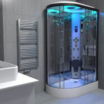 Black Steam Shower Cabin Enclosure Cubicle 1100x700 Offset Rh Quadrant - Insignia