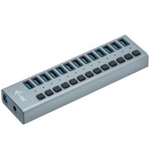 i-tec USB 3.0 Hub – 13 Anschlüsse – 60W – Desktop-USB-Hub für schnelle Datenübertragung und gleichzeitiges Laden