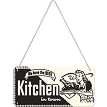 Nostalgic-art 40361132801 Cartello Con Laccio Kitchen, Acciaio, Nero, 20 X 10 X 0.2 Cm