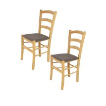 T M C S - Tommychairs 2 Sillas Venice En Haya Color Natural, Asiento Tela Corzo