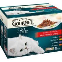 Gourmet – Perle Mini Fillets Cat Treats – Chicken & Beef, Turkey & Lamb, Duck & Liver, Beef & Duck – 85g Pouch
