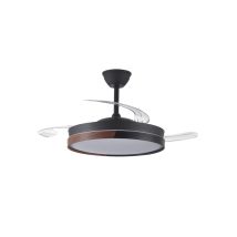 Ventilatore Led Con Pale Retrattili Ecoro Black 45w 4400lm Cct