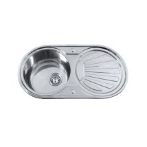 Lavello Sopra Piano Modello K2 Se 84 1c1e Reversibile Lavello Da Incasso 1 Secchio Rotondo Lavello Da Cucina Con Ecurrier Con Foro Per Rubinetto 