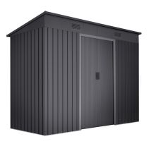 Metallic Gartenhaus Anthrazit 3,14m2 - 238x130x202cm - 2 Antikondensationsgitter - Doppelschiebetür - Wasabi