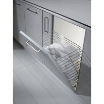 Panier A Linge Fil Chrome 40x30 Avec Compas Pour Porte Basculante - Inoxa Srl