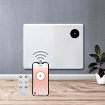 Purus 1000w Wifi Electric Radiator Panel Heater White Wall Mounted Or Floor Standing Bathroom Safe Timer And Thermostat