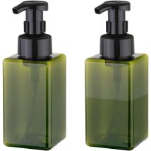 Foaming Soap Dispenser, 450ml (15oz) Refillable Pump Bottle Plastic For Liquid Soap, Shampoo, Body Wash (2 Pcs) (green)