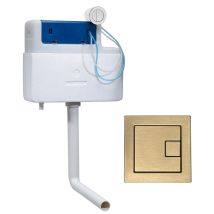 Roper Rhodes Cascade Cistern And Square Brushed Brass Finish Dual Flush Button