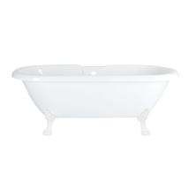 Milano Legend White 1780mm X 825mm Bathroom Freestanding Double Ended Roll Top Bath With Feet - Large White Claw Feet