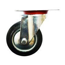 Rueda de caucho con placa giratoria AVO – Diámetro 150mm – Carga máxima 260kg – Altura 181mm – Acero cromado