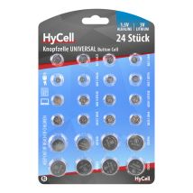 24er Knopfzellen-Sparset – CR1620, CR2016, CR2025, CR2032, AG3, AG12, AG13, AG4, AG1, AG5, AG8, AG10 – HyCell