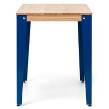 Mesa Lunds Estudio 160x90x75cm Azul En Madera Maciza De Pino Acabado Natural Estilo Nórdico Industrial Box Furniture