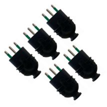 5x Spina Professionale Volante 16a 2p+t Nero Maschio Standard Italiano 250v - Gloca