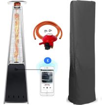 Bu-ko - Patio Gas Heater Black With Bluetooth