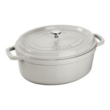 Ovale Gusseisen Cocotte - Staub - Weiße Trüffel - 31 Cm - 5,5 L - Für Alle Herdarten, Einschließlich Induktion