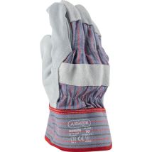 Guanti In Pelle O Crosta Di Bovino Con Dorso In Cotone Worker Taglia 10