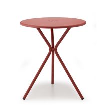 Gbshop - Table De Jardin, Table Ronde Extérieur Leo Rouge En Metal, Scab Design