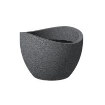 Scheurich - Wave Globe, Vaso Effetto Granito, Colore: Granito Nero (schwarz-granit), Ø 40 Cm, Altezza: 30 Cm