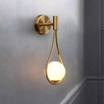 Goeco - Moderne Led-wandleuchte, Industrielle Wandleuchte, Verstellbare Wandleuchte, Glas, Runder Kugel-lampenschirm, E27, Metall-wandleuchte, 