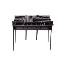 Barbacoa de leña rectangular 80x40 cm – García – Fácil de limpiar y transportar – Rejilla ajustable – Ideal para asados al aire libre