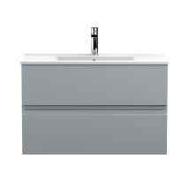 Hudson Reed Urban Wall Hung 2-drawer Vanity Unit With Basin 2 Satin Grey - 800mm Wide